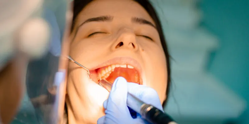 patient getting checked out after root canal